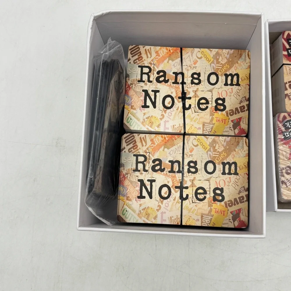 Ransom Notes Word Game with Expansion Combo COMPLETE Charty Party Magnets